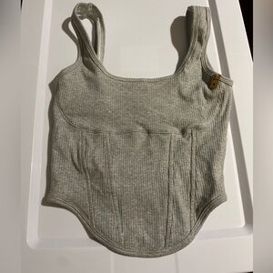 NWT VS PINK Gray Crop top lightly lined medium